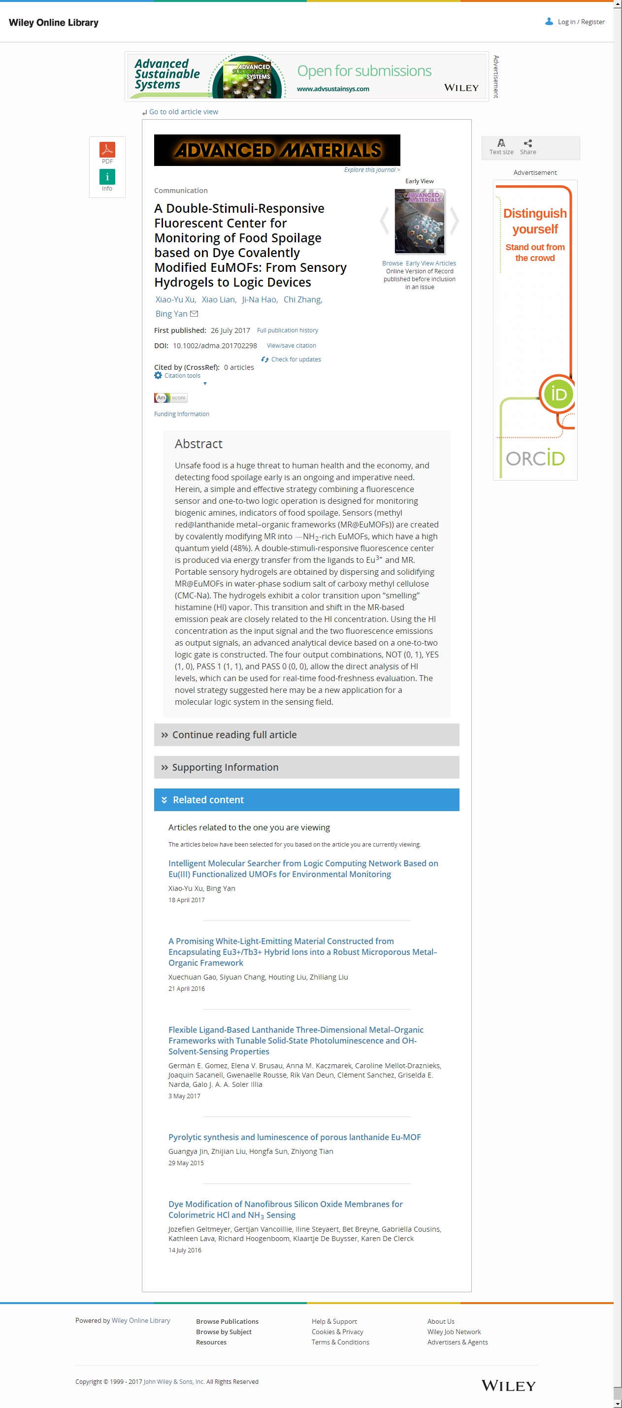 A Double-Stimuli-Responsive Fluorescent Center for